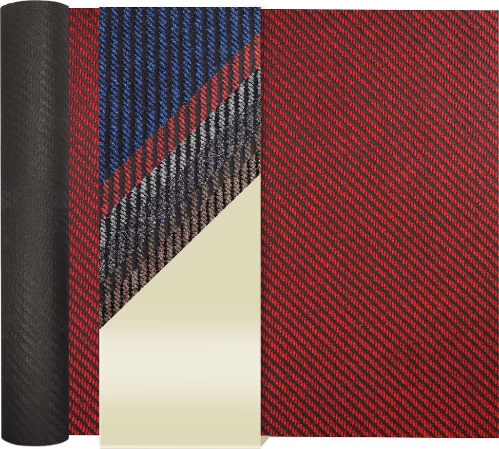 Primaflor Sauberlauf NORDIC STRIPES Rot 2,00mx3,50m - Meterware - Schmutzfangmatte in 6 Farben - Fußmatte mit rutschfestem Gel-Rücken - Antirutsc...