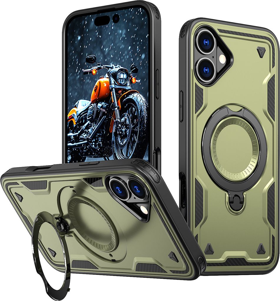 Hybrid Armor Trendy Case mit MagSafe für iPhone 16 Plus - Grün