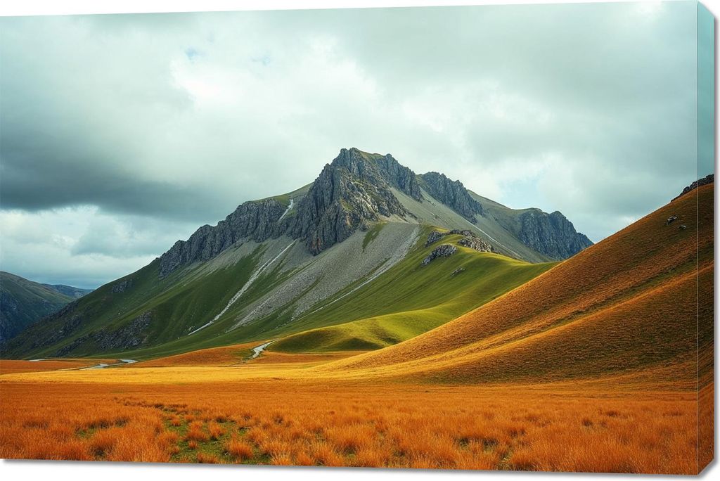 Bild 120x80cm auf Leinwand für das Wohnzimmer Schlafzimmer Panorama Berge 2