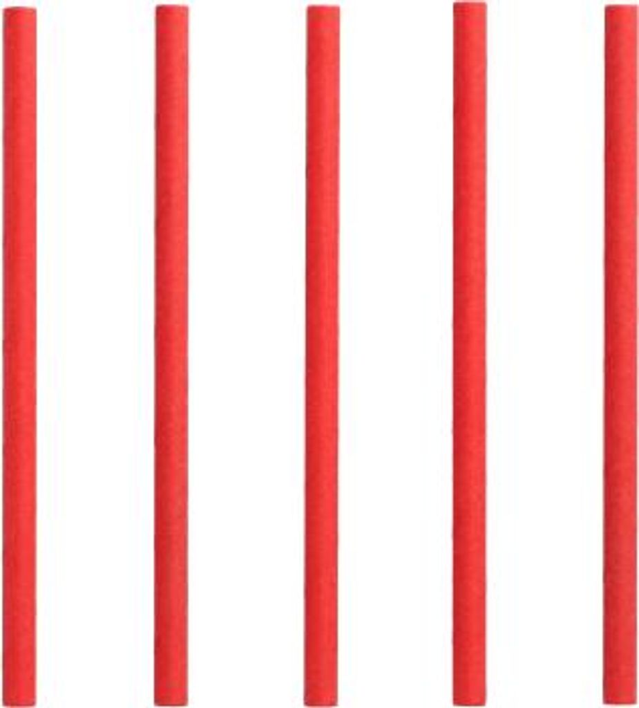 200 Cocktail Trinkhalme, Papier Ø 7 mm · 15 cm rot Produktbild 