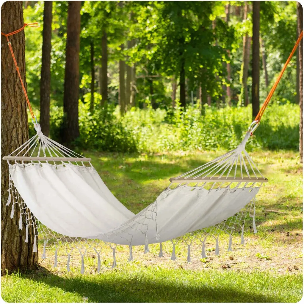 Amaca da Giardino Toledo Singola Beige Sofotel | Relax Cotone Resistente - 9