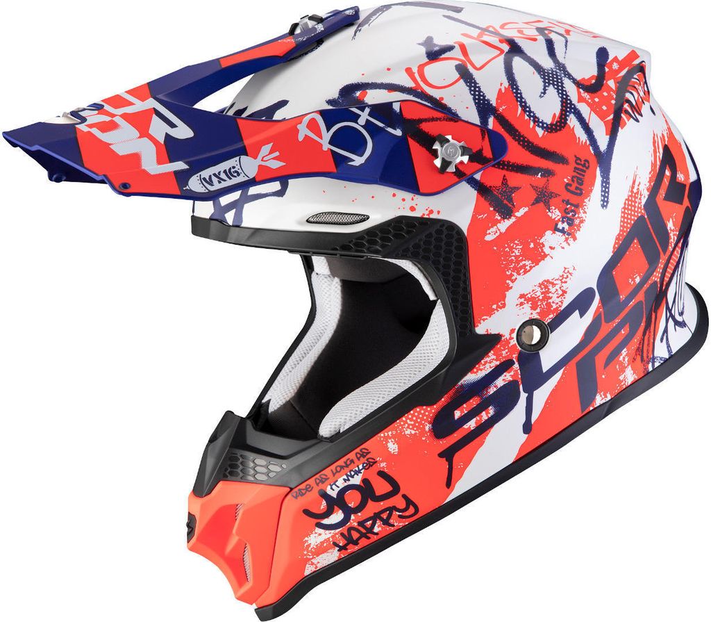 Scorpion VX-16 Air Oratio Motocross Helm Farbe: Weiß/Blau/Rot, Grösse: XL (61/62)