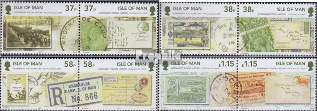 Briefmarken GB - Isle of Man 2011 Mi 1701-1708 Paare (kompl.Ausg.) postfrisch Internierungslager Knockaloe