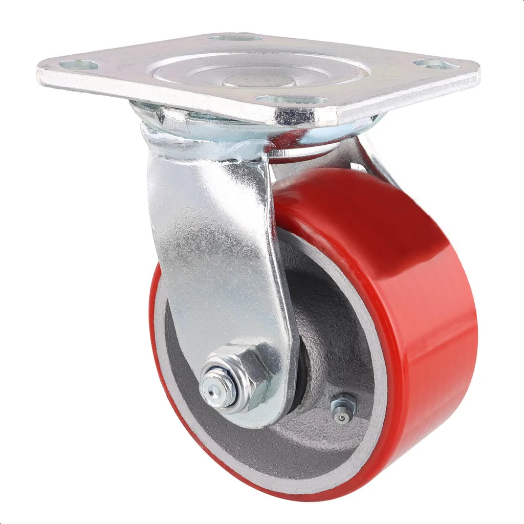 Roulette pivotante industrielle WAGNER rouge 4011601 rotation 360 poly