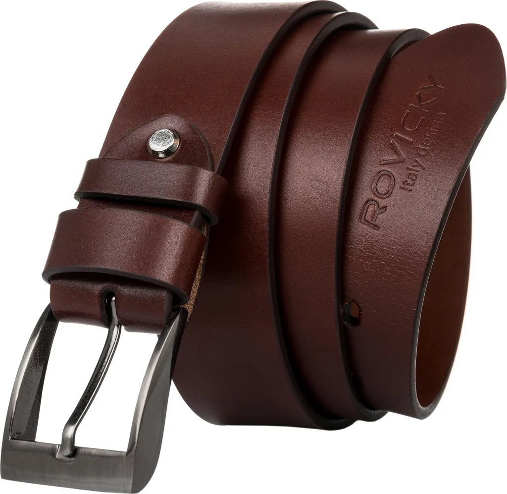 Rovicky | Cintura da uomo larga e universale in pelle naturale - 90 cm