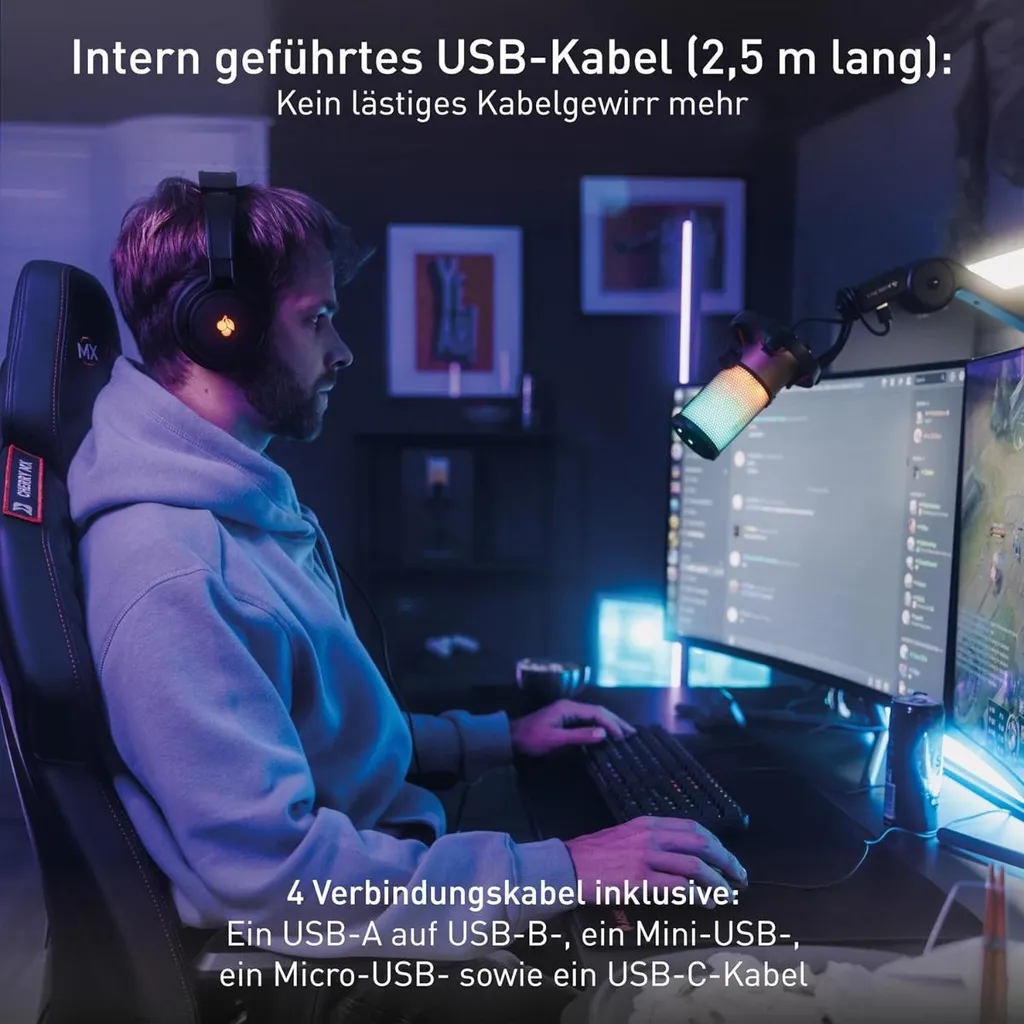 Pack Studio de Streaming avec Micro USB RGB et Support de Bureau CHERRY - 8