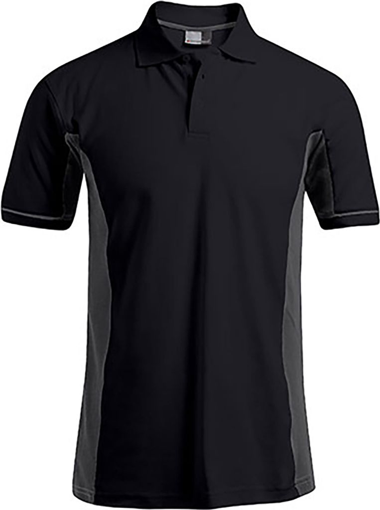 Funktions Kontrast Poloshirt Herren, Schwarz-Hellgrau, S Produktbild 