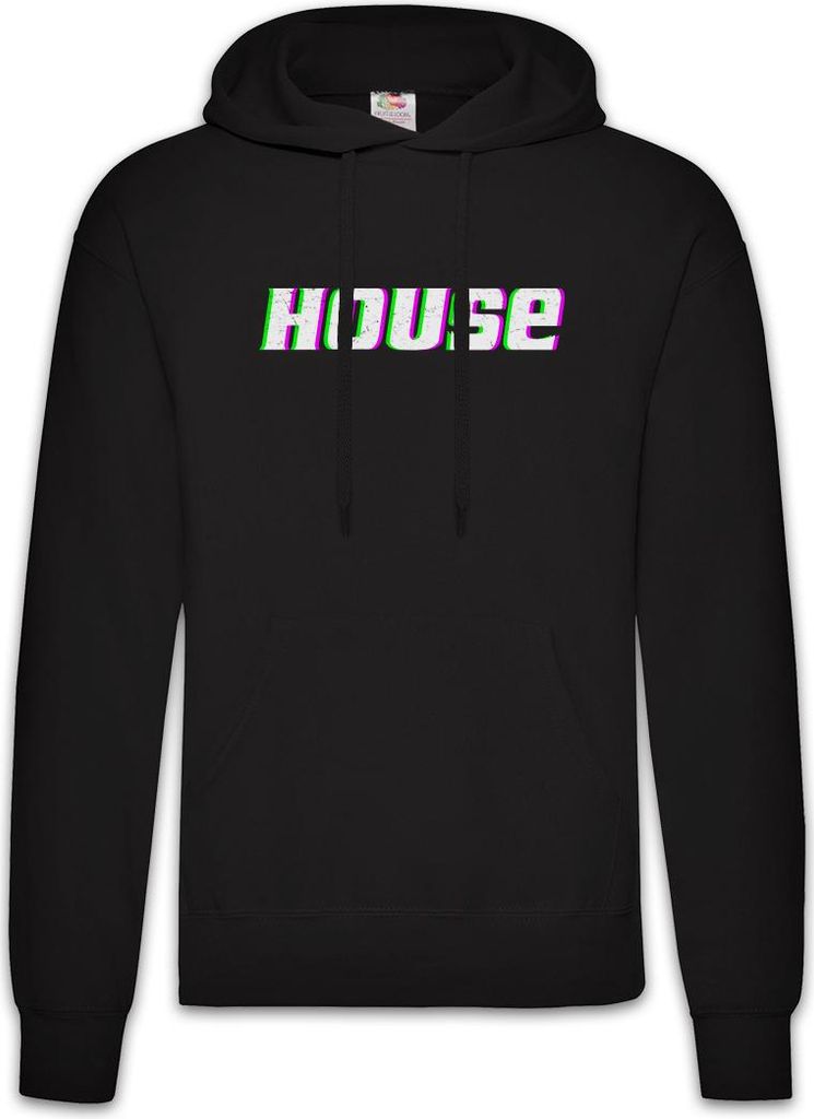 Urban Backwoods House Glitch, Herren Hoodie, Farbe: Schwarz, Größe: S