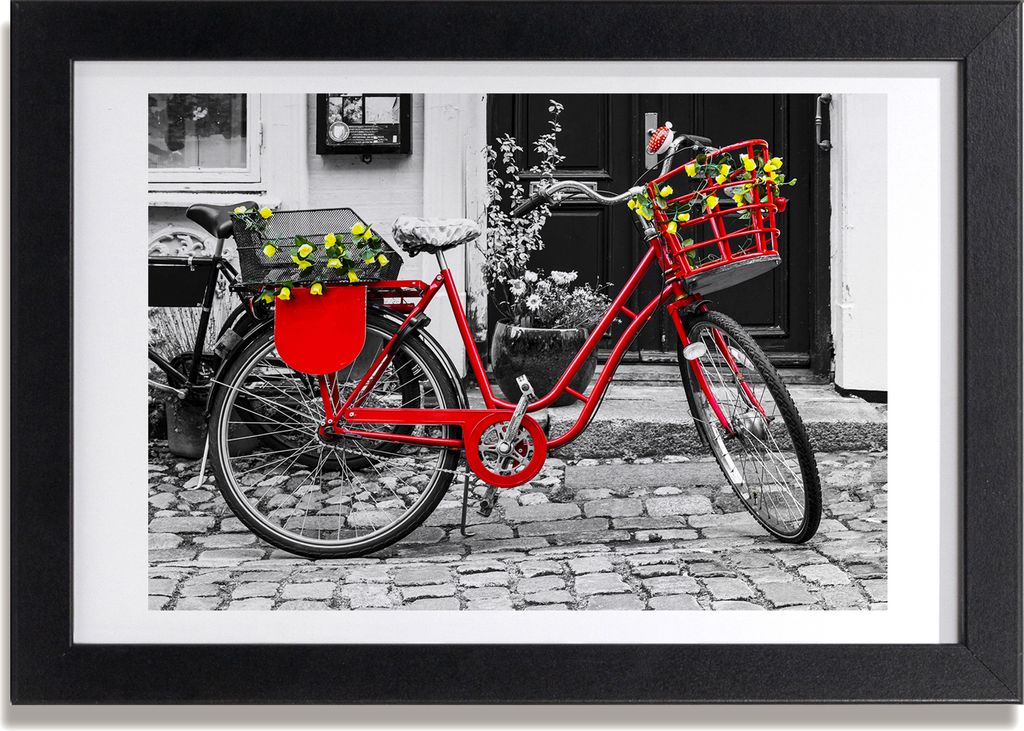 Bild 30x20 MDF-Rahmen, Wandkunst city-Bike