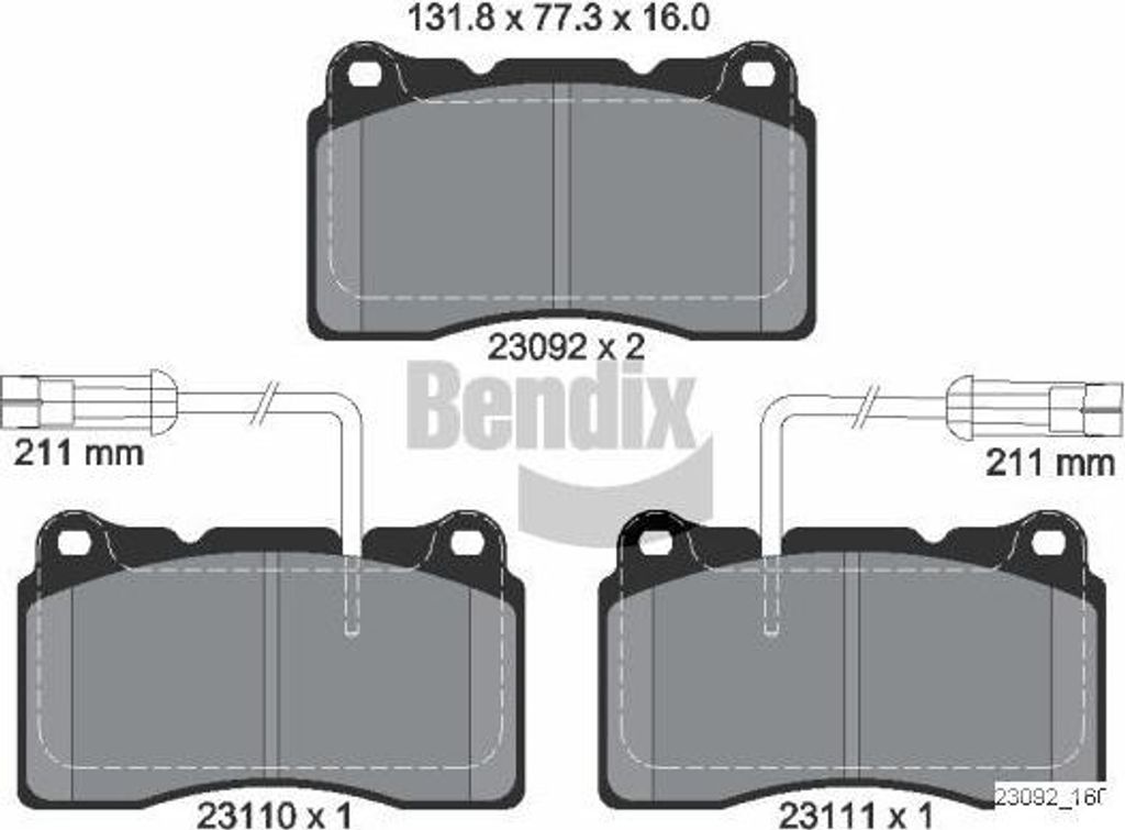 BENDIX Braking BPD1917 Bremsbelagsatz, Scheibenbremse OE 6001073124 kompatibel mit Alf. 156, Alf. 159, Alf. 166, Brera, Spider, Kappa, Megane, S60,...