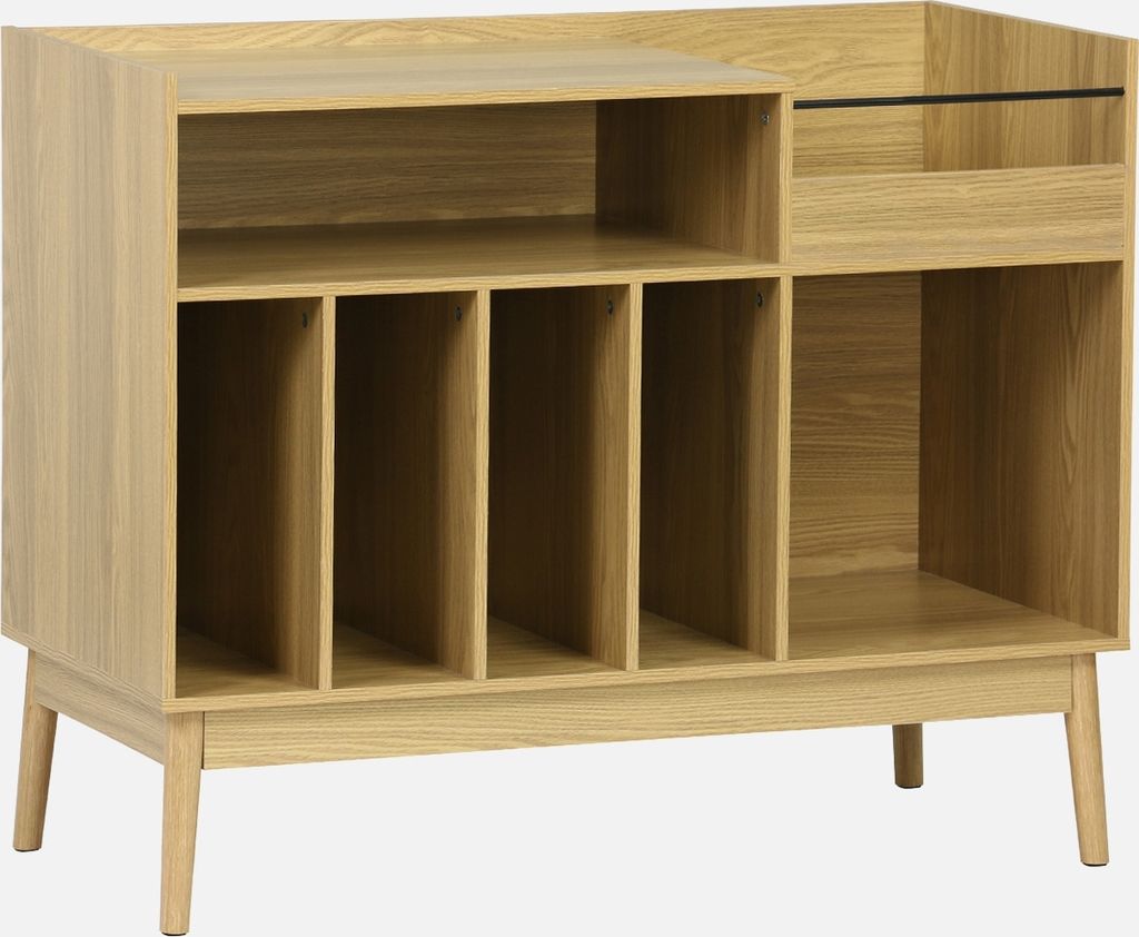 sweeek, Aufbewahrungsmöbel für Schallplatten, Holzdekor Produktbild