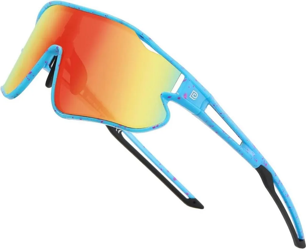 DUCO Occhiali da Sole Sportivi Bambini DK268 Blu Nero UV400 Lenti Revo