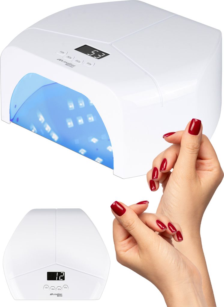 MalTec Nagellampe Maniküre Pediküre 268W UV Dual LED Nail Lamp Nagellack Hybrid-Gel Weiss langes Kabel