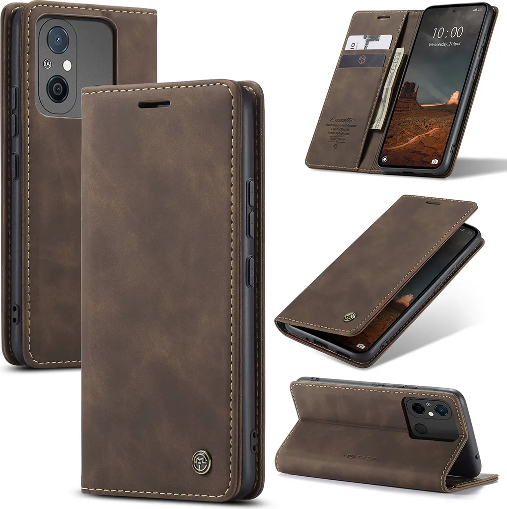 Custodia Xiaomi Redmi 12C Kupfer - Retro Leather Case & Video Stand