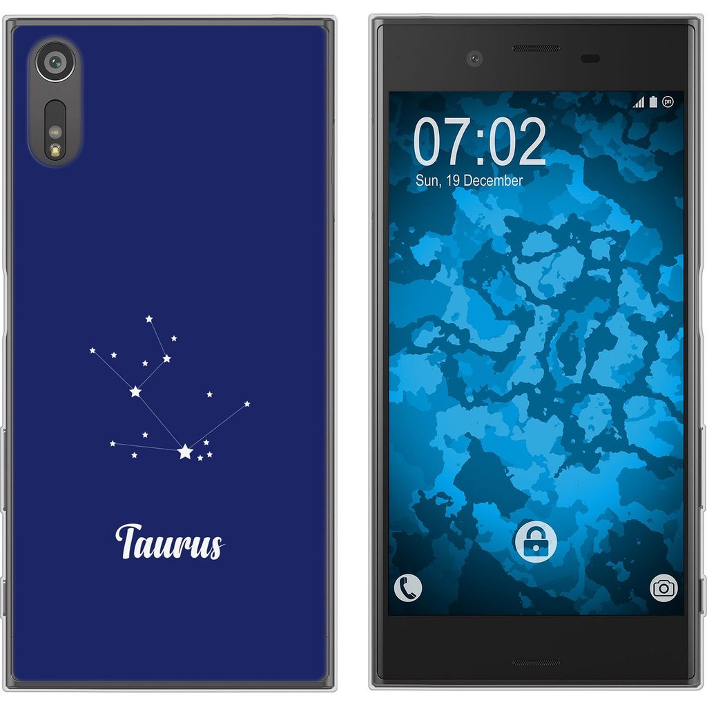 PhoneNatic Case kompatibel mit Sony Xperia XZs Silikon-Hülle SternzeichenTaurus M8