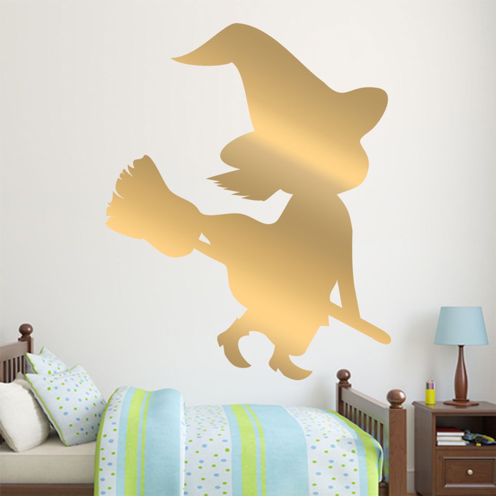 KIWISTAR Hexe Silhouette - Besen Reiten Hut Böse Wandtattoo in 6 Größen - Wandaufkleber Wall Sticker - Dekoration, Küche, Wohnzimmer, Schlafzim...