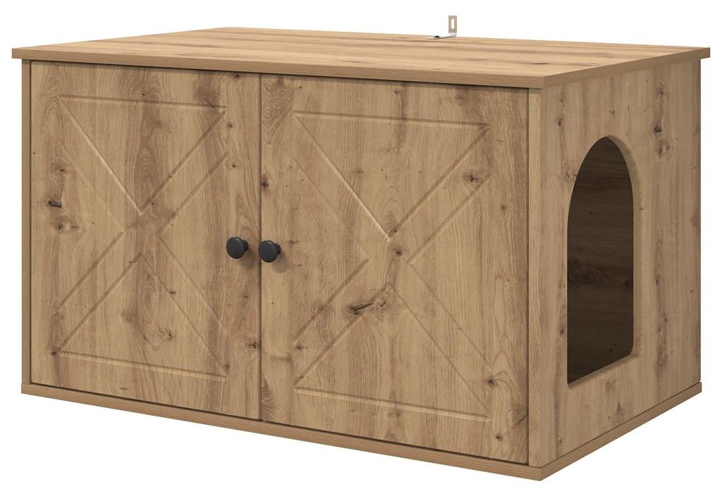 vidaXL Domek dla kota rękodzieło dąb 85 x 55 x 50 cm Zdjęcie produktu 
