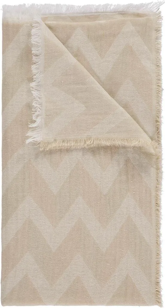 Sciarpa Leggera Beige Zig Zag Passigatti - Praticità e Stile Uomo - 2