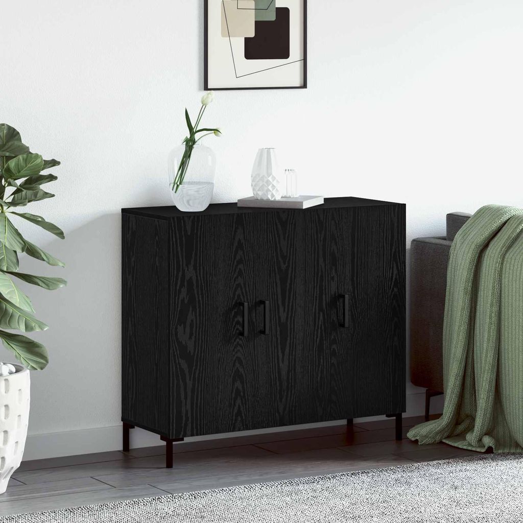 Maison Exclusive - Sideboard Schwarz Eichen-Optik 90 x 34 x 80 cm Holzwerkstoff