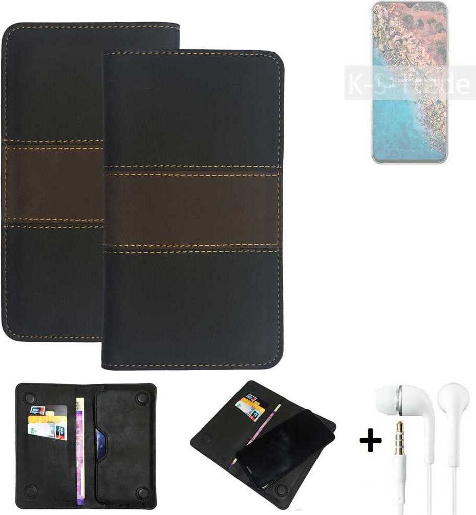 K-S-Trade Handyhülle + Kopfhörer kompatibel mit Cubot X20 Pro Schutzhülle Walletcase Bookstyle Tasche Schutz Case Hülle Wallet Cover Kunstleder