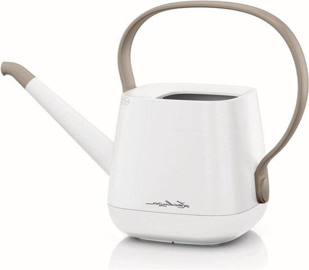 Gießkanne 1,7 Liter Weiß-Braun aus hochwertigem Kunststoff mit Präzisionsausguss