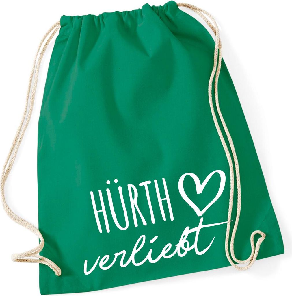 Huuraa Turnbeutel Hürth verliebt 12 Liter Kelly Green Produktbild 