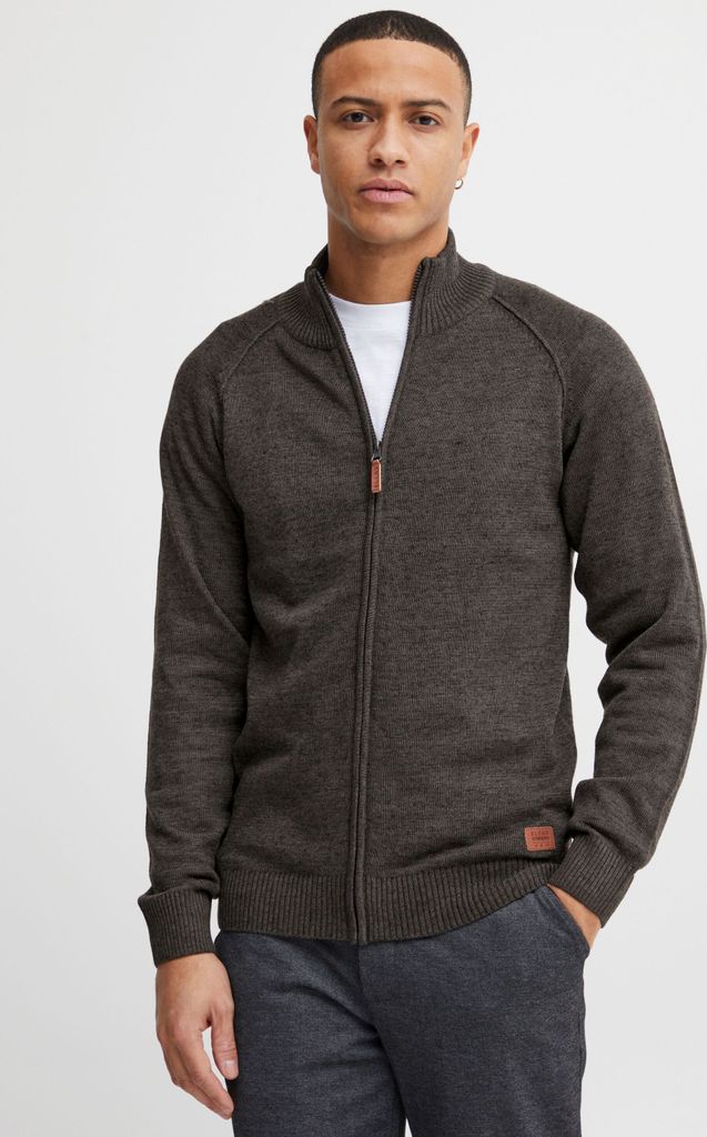 BLEND BHDaniri Herren Strickjacke Cardigan Feinstrick mit Stehkragen Reißverschluss Rippbündchen Baumwollmischung Regular fit