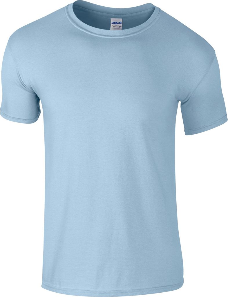 Gildan Soft-Style Herren T-Shirt, Kurzarm, Rundhalsausschnitt BC484 (4XL) (Hellblau)