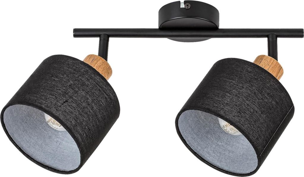 Rabalux 3245 Deckenstrahler 2 Spots Miguel, E14-Holz, braun-schwarz, Industriell