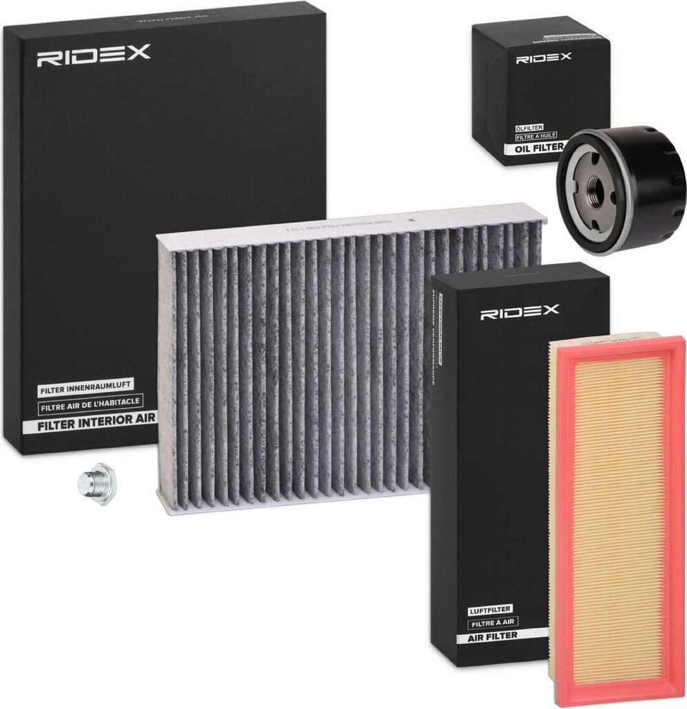 RIDEX Filterset Inspektionspaket Filtersatz für RENAULT CLIO II (BB0/1/2, CB0/1/2) KANGOO (KC0/1) KANGOO Express (FC0/1) MEGANE I (BA0/1) Thalia I