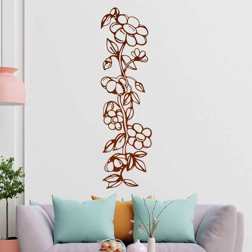 Blumen - Ranken Wandtattoo in 6 Größen - Wandaufkleber Wall Sticker - Dekoration, Küche, Wohnzimmer, Schlafzimmer, Badezimmer