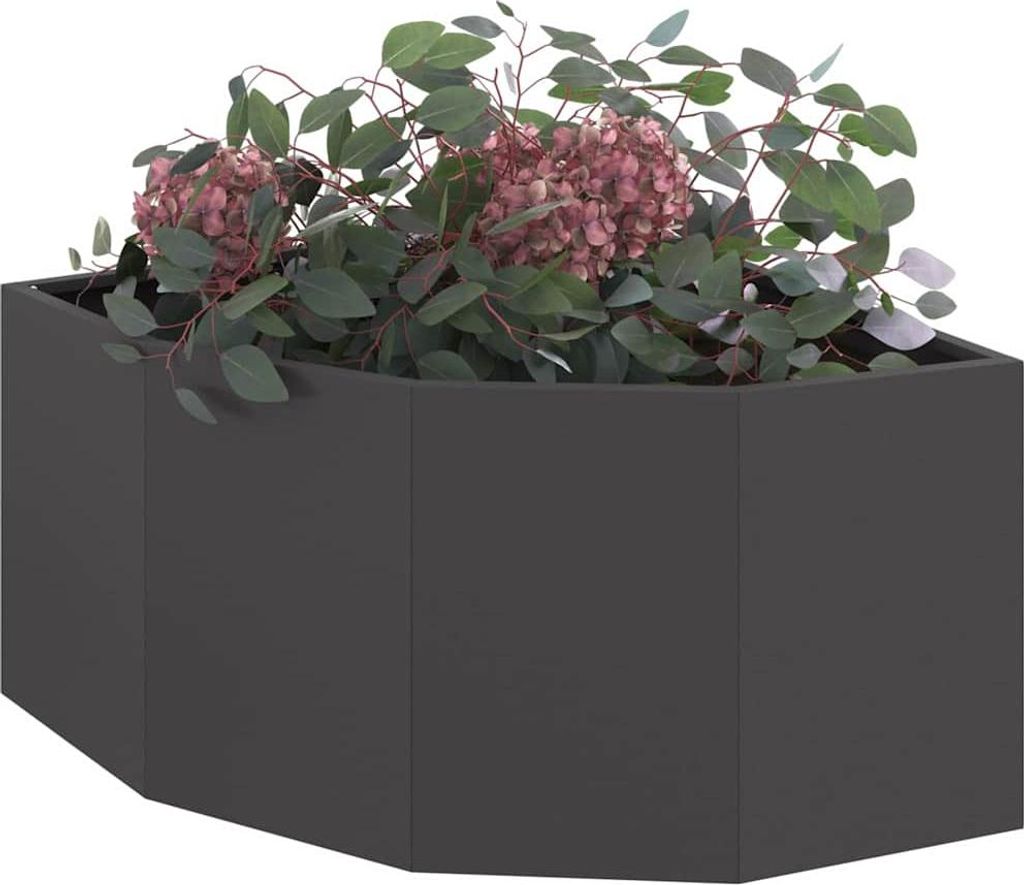 Langlebige Eckpflanzer Schwarz 60 x 60 x 35cm Stahl - Möbel378300 - Beete