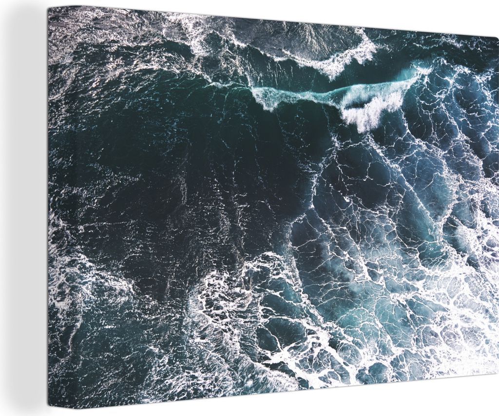 OneMillionCanvasses - Leinwandbilder - 140x90 cm, Wellen aus der Vogelperspektive, Wandbilder Kunstdruck Wanddekoration