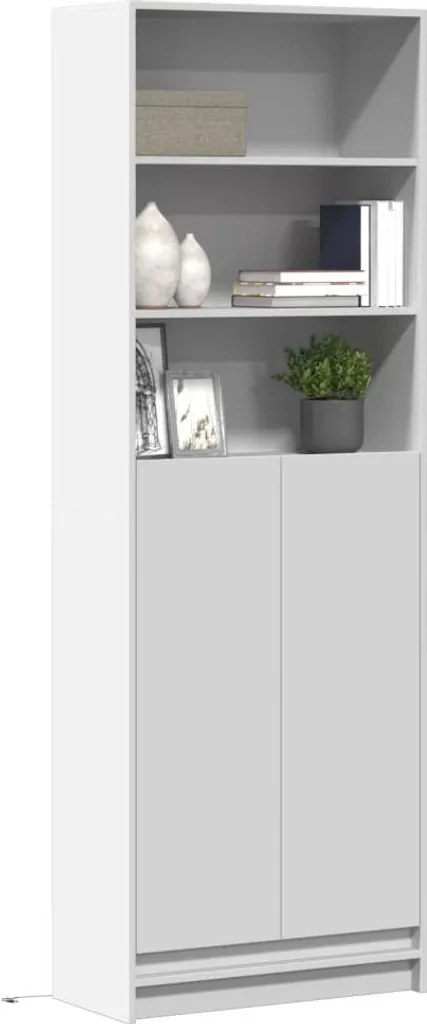 vidaXL Credenza Alta Bianca con LED 69x32,5x200 cm | Mobile Soggiorno