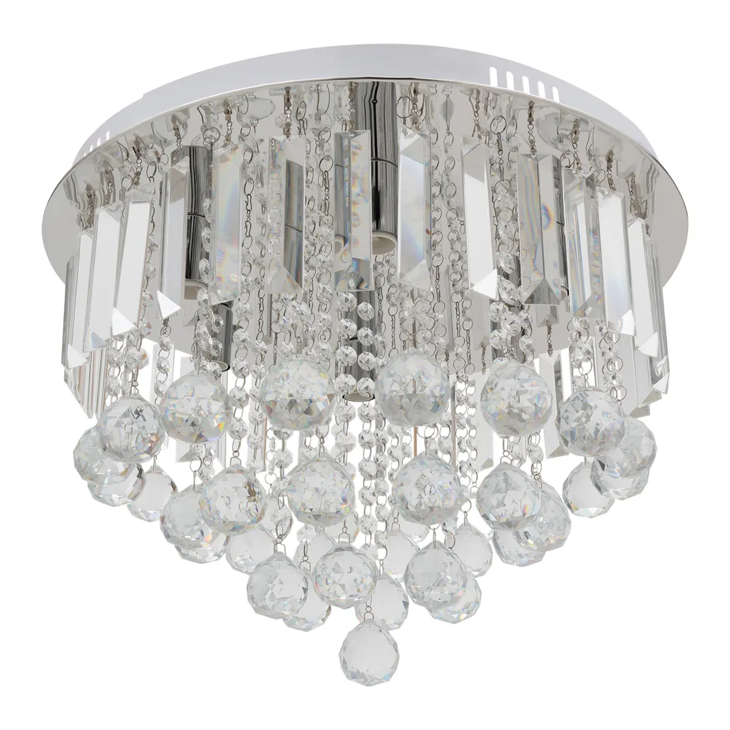 Plafonnier Rond Cristal LED - Lustre Encastré Gouttelettes Modernes