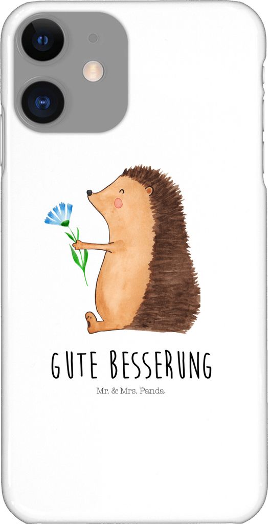Mr. & Mrs. Panda Iphone 11 Handyhülle Igel Blumen - Weiß - Geschenk, Gute Besserung, krank, Pro, Hülle, Genesungswünsche, Handy Schutzhülle, C...