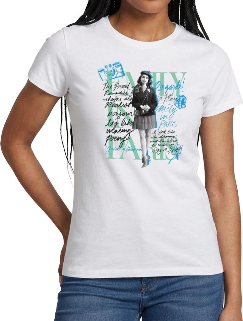 Spreadshirt Emily In Paris Emily Mit Zitaten Frauen T-Shirt, M, Weiß