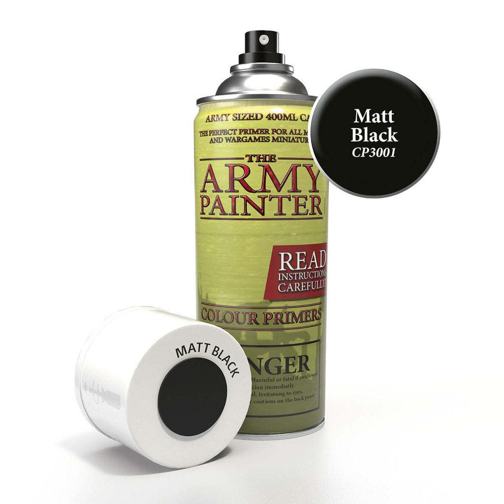 A spray can of primer and a roll of tape are shown against a white background.