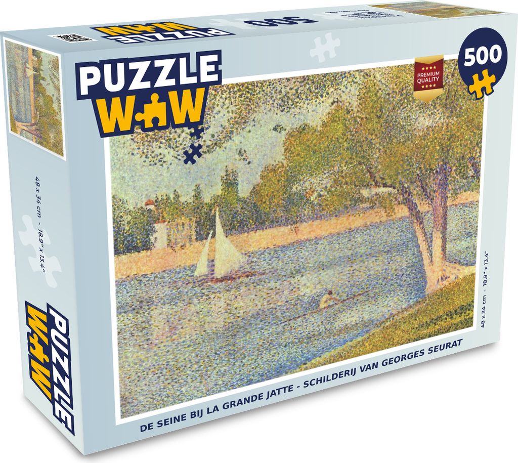 MuchoWow Puzzle 500 Teile Die Seine bei La Grande Jatte - Gemälde von Georges Seurat - 500 Teile - Kinder - Selberbauen - Puzzlespiele