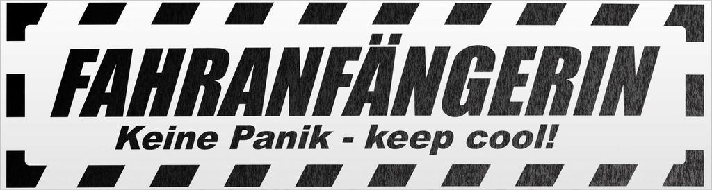 Kiwistar Fahranfängerin gestreift Magnetschild Schild magnetisch - 45cm Schwarz - reflektierend - Magnetfolie für Auto PKW Kfz