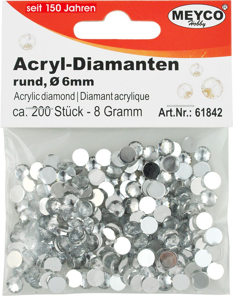 Acryl-Diamanten rund 6 mm Zdjęcie produktu 
