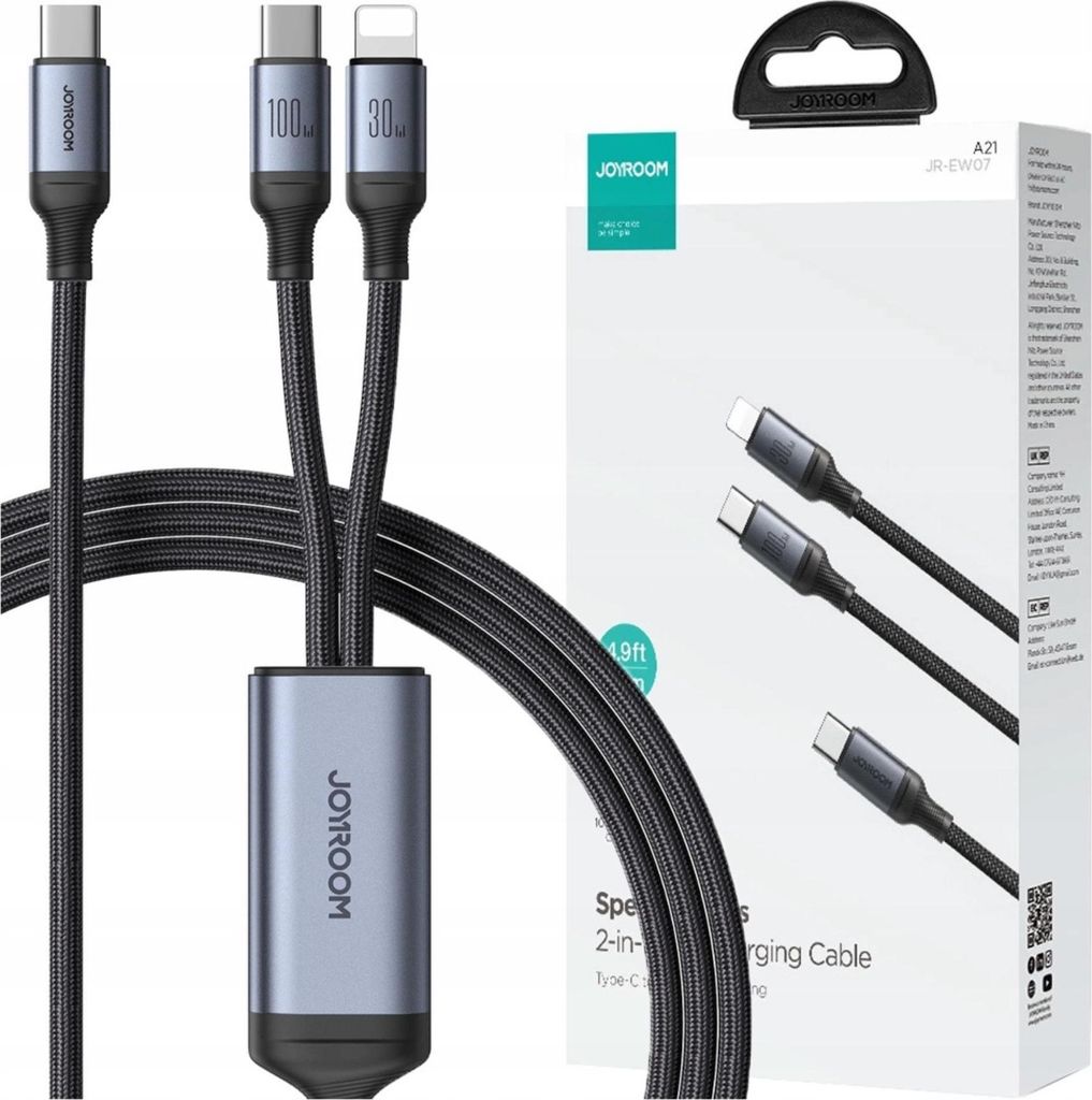 Cable Joyroom Speedy Series S-A21 2W1 Usb-C - Usb-C / Image du produit 