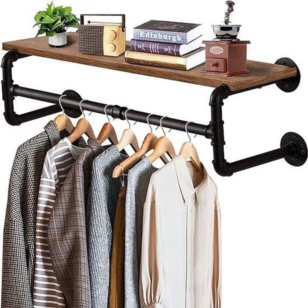 Wandgarderobe mit Ablage, weiß, groß