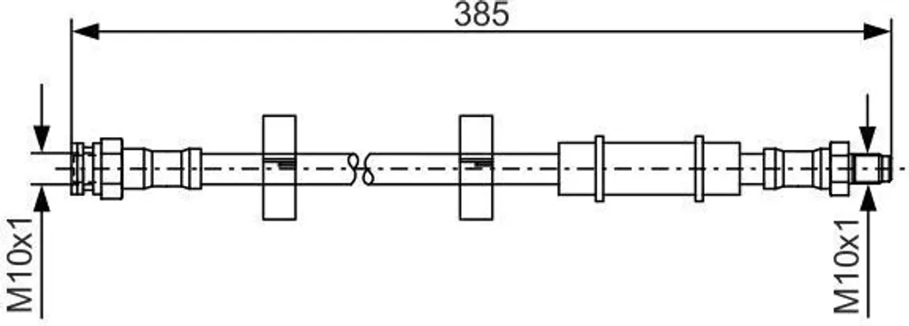 Tuyau de frein arrière rigide BOSCH 1 987 476 460 adaptable Fiat Panda