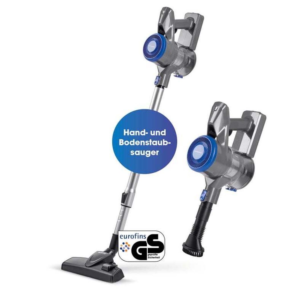 CLEANmaxx Akku-Hand- & Bodenstaubsauger - anthrazit/blau Produktbild 