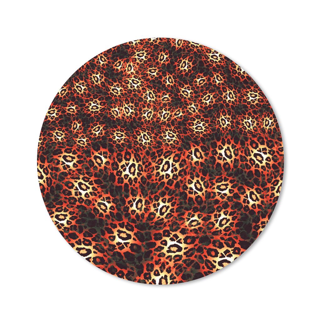 MuchoWow Mauspad Mousepad Leopard - Muster - Orange 50x50 cm - Mousepads - Maus Mat - Pad - Mausunterlage - Vinyl