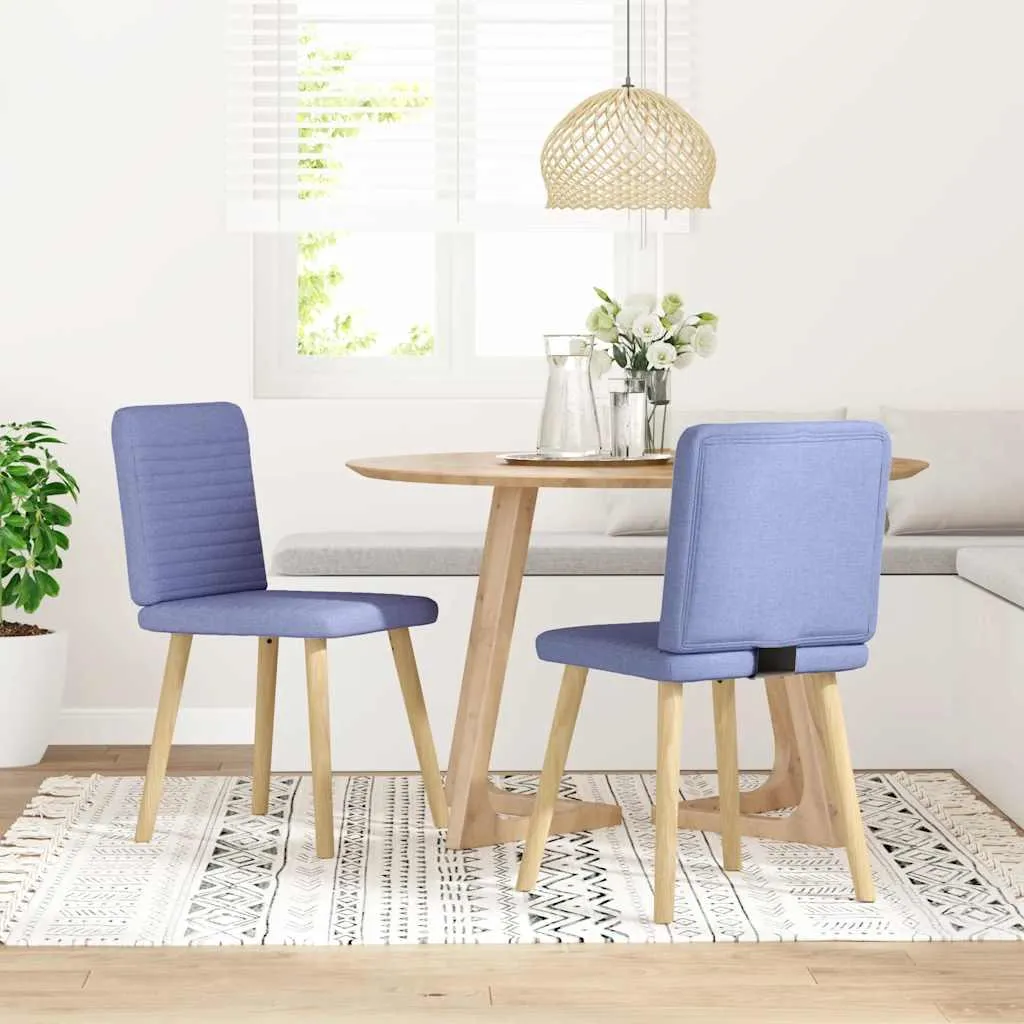 vidaXL Sedie da pranzo 2 pezzi. Tessuto blu denim
