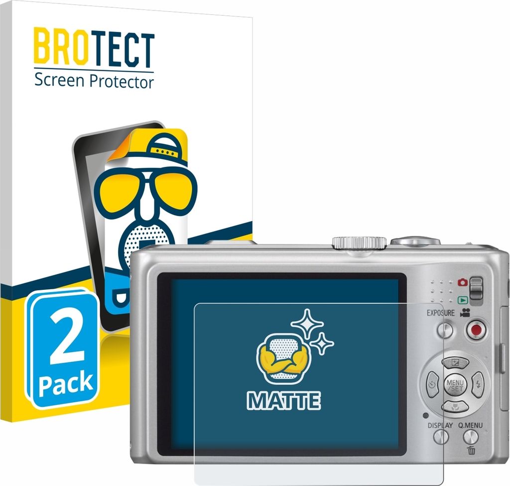 2x BROTECT Schutzfolie für Panasonic Lumix DMC-TZ10 Displayschutz Displayschutzfolie Folie Matt Entspiegelungsfolie