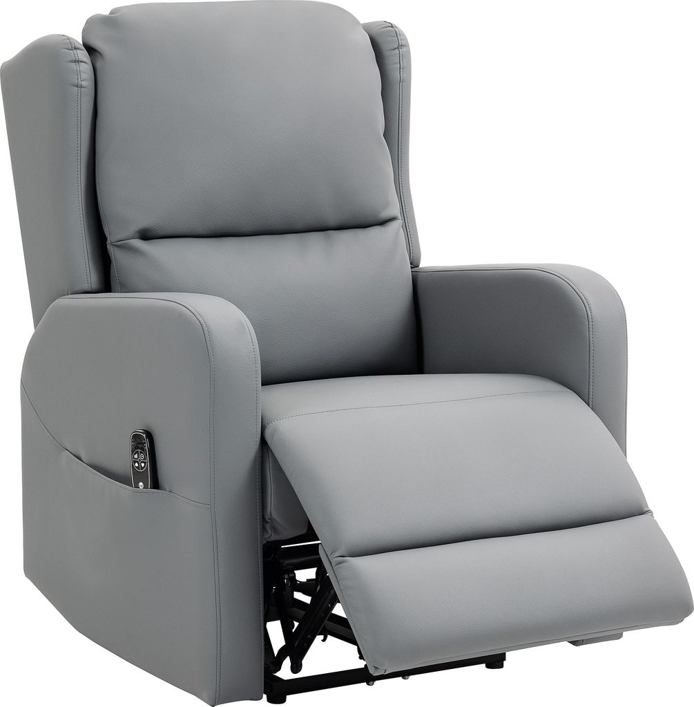 HOMCOM Relaxsessel Elektrisch Fernsehsessel mit 3D Knetmassage, Ledermischung