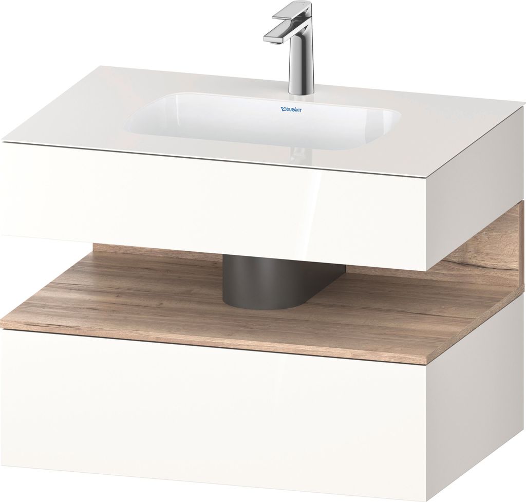 Duravit Qatego Einbauwaschtisch mit Konsolenwaschtischunterbau, 800x550x600mm, Nische Eiche Mamoriert, QA4785055220000